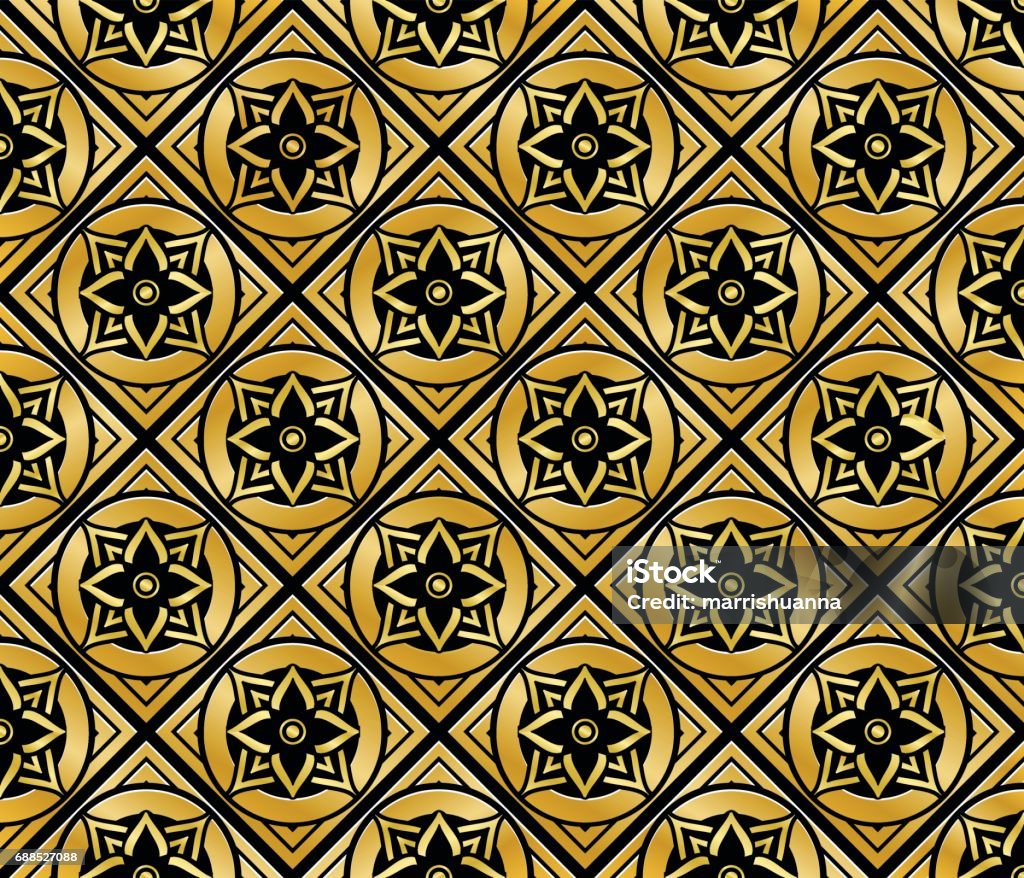 Gold Print Pattern Gold Seamless Pattern Stock Illustration - Download Image Now ...
