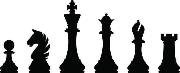 Chess pieces Vector chess pieces knight chess piece stock illustrations