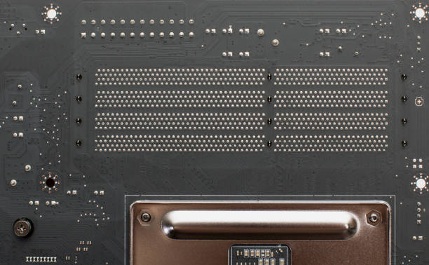 istock Computer motherboard with a view of parts and components 688530144