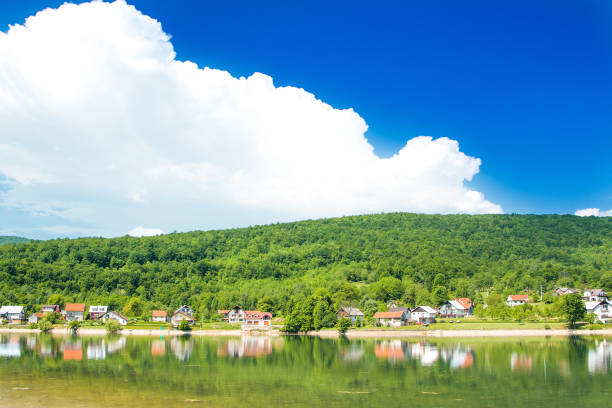 Beautiful lake Sabljaki near Ogulin in Lika, Croatia, in spring
