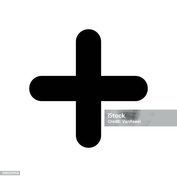 Black Plus Sign Positive Symbol Stock Illustration - Download Image Now - Plus Sign, Icon Symbol, Plus Computer Key