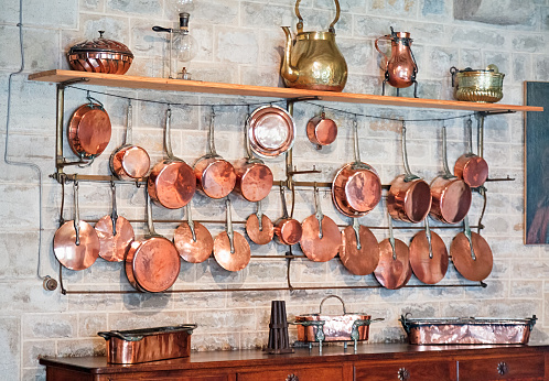 Old copper kitchenware