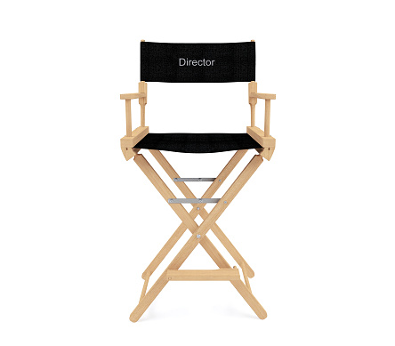 Director's chair isolated on white background. 3D rendering