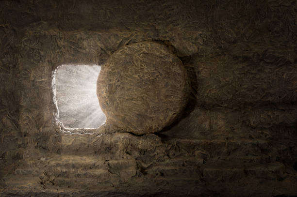 The Tomb of Jesus The tomb of jesus with stone rolled away and light coming from inside tomb photos stock pictures, royalty-free photos & images