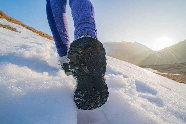istock Hiking feet reaching mountain peak-Switzerland 688560114