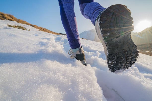 istock Hiking feet reaching mountain peak-Switzerland 688560408