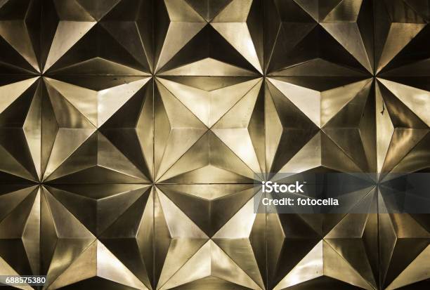 Metal Golden Wall Stock Photo - Download Image Now - Gold - Metal, Luxury, Surrounding Wall