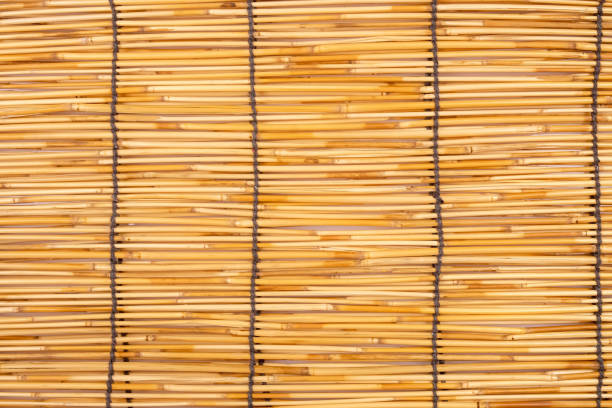 istock Wooden bamboo mat texture abstract background. 688583114