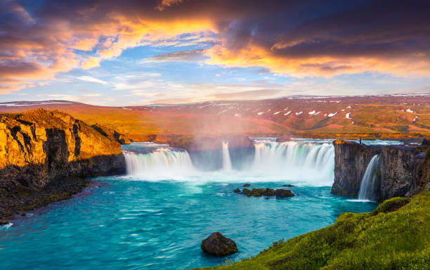 istock Summer morning scene on the Godafoss Waterfall. 688590184