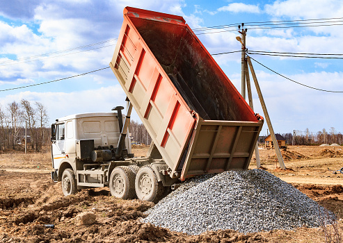 Dumptruck in action on a construction site