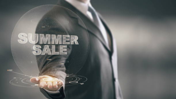 istock Summer Sale Businessman Holding in Hand New technologies 688592588
