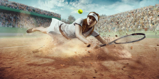 istock Tennis: Female sportsman in action 688593852