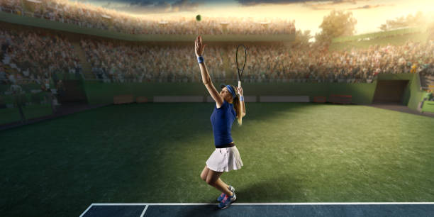 istock Tennis: Female sportsman in action 688593868