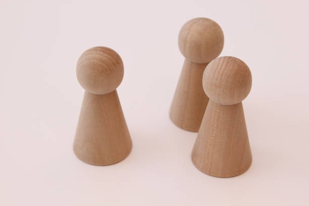 istock Wooden game figures on a white background 688594364