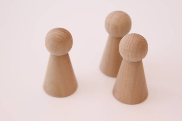 istock Wooden game figures on a white background 688594378