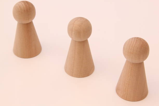istock Wooden game figures on a white background 688594426