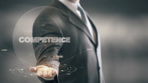 istock Competence with hologram businessman concept 688594576
