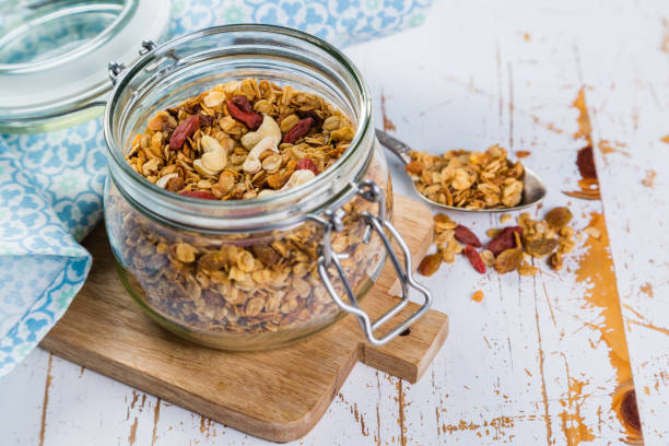 istock Granola in glass jar 688595248