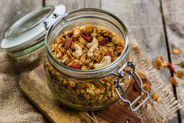istock Granola in glass jar 688595554