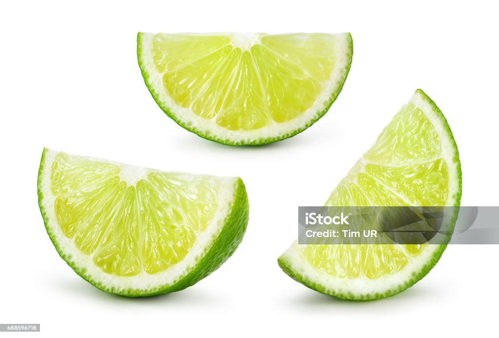 Lime. Fresh fruit isolated on white background. Slice, piece, quarter; part, segment, section. Collection. Lime Stock Photo