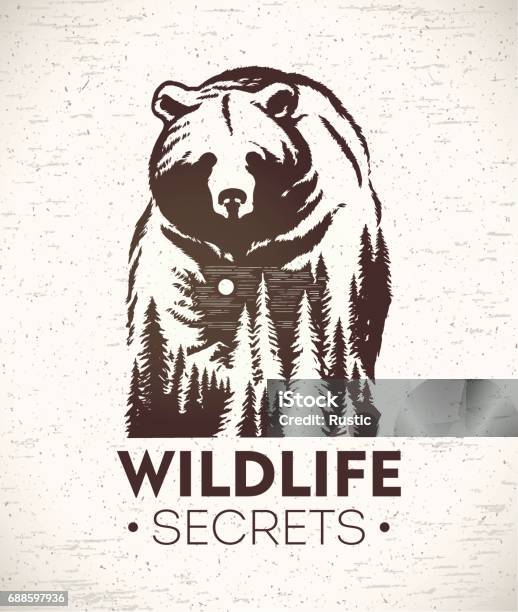 Tragen Als Symbol Für Wildtiere Stock Vektor Art und mehr Bilder von Bär - Bär, Logo, Berg