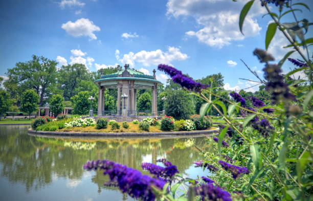 Muny Bandstand located in Forest Park stock photo