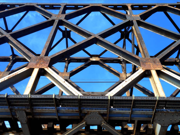 istock mesh structure of the old railway bridge 688603536