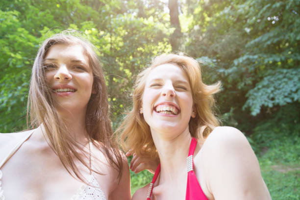 istock Women in summer having fun together 688608154