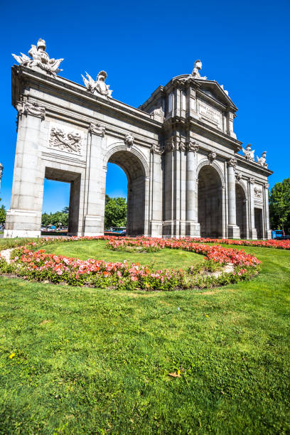 istock Alcala Gate (Puerta de Alcala) - Monument in the Independence Square in Madrid, Spain 688609754