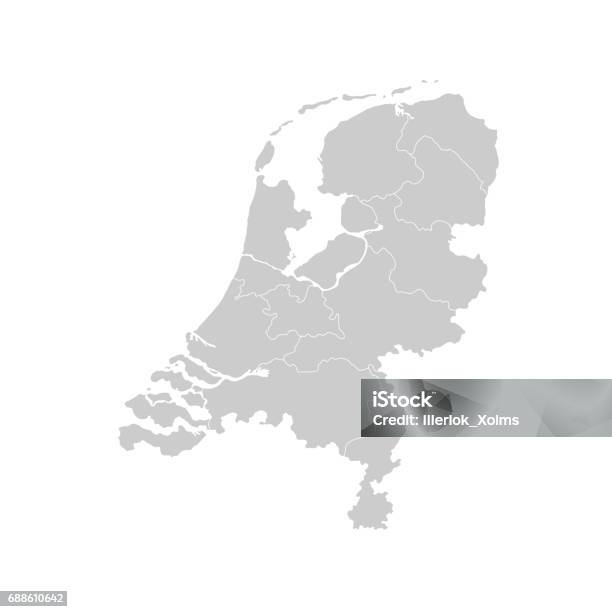 Map Of Netherlands Stock Illustration - Download Image Now - Netherlands, Map, Outline