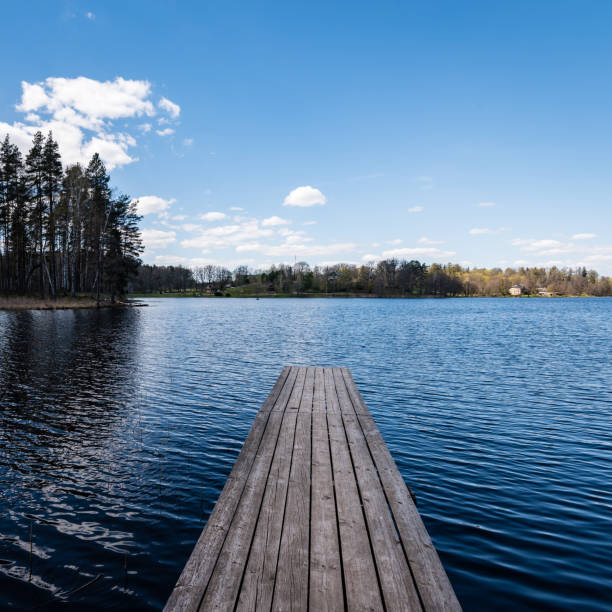 istock reflection of clouds in the lake with boardwalk 688658902
