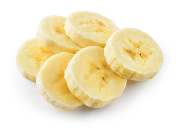 istock Banana slices isolated on white background. With clipping path. 688725018
