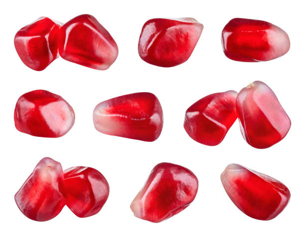 istock Pomegranate. Fresh raw seeds of fruit isolated on white background. Collection. Macro. With clipping path. Full depth of field. 688739492