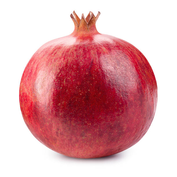 Pomegranate. Fresh raw fruit isolated on white background. With clipping path. Full depth of field.