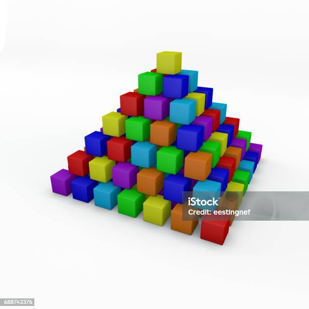 Pyramid With Blocks Pyramid From Toy Building Blocks 3d Rendering Illustration Stock ...