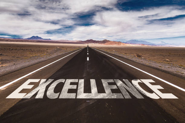 Excellence Excellence written on the road commits stock pictures, royalty-free photos & images