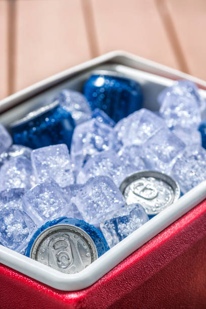 istock Cooler full of ice cold drinks cans 688745292