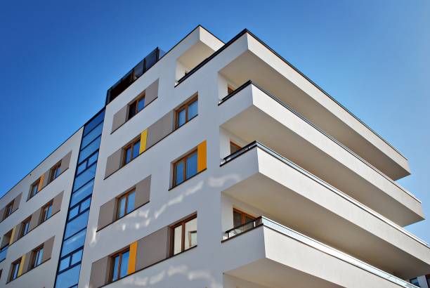 istock Modern apartment buildings exteriors 688745350