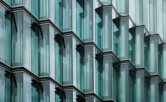 Glass wall facade of a building, a group of buildings