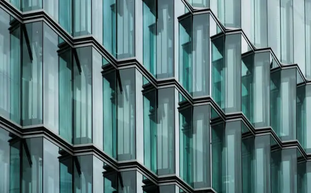Photo of modern office building glass facade