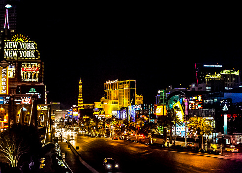 Las Vegas Nevada is where all the action resides. A truly wonderful place for entertainment. The lights and glamor. The strip shows off their wonderful casinos and hotels will keep you going all night long. This picture will make a great wall hanging in your home or office.