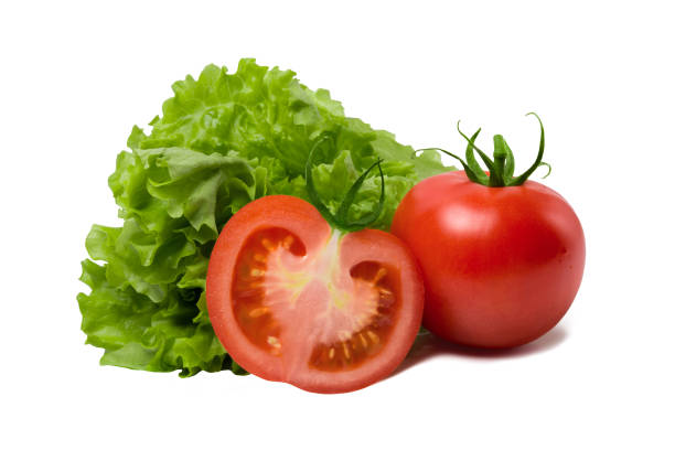 istock Tomatoes on a background of lettuce 688786712