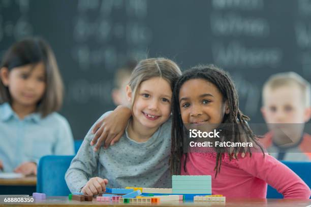 Kid Learning Together Math Learning Together With Math Blocks Stock Photo - Download Image Now ...