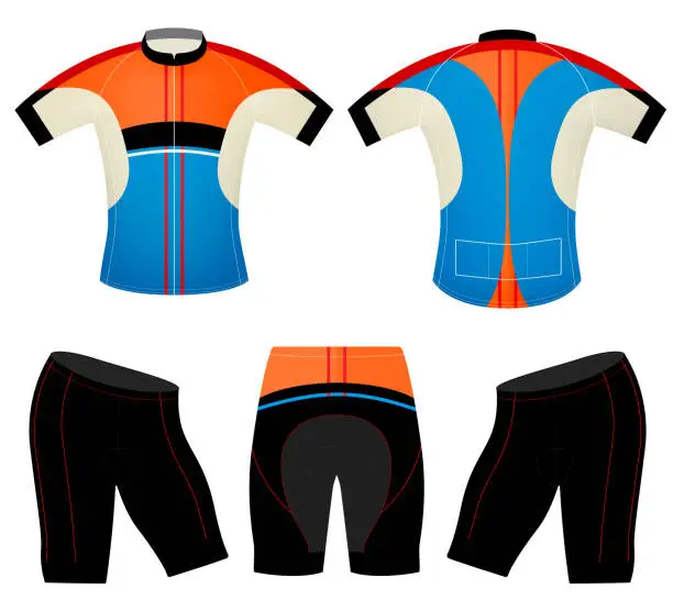 Vector illustration of T-shirt cycling vest sports design