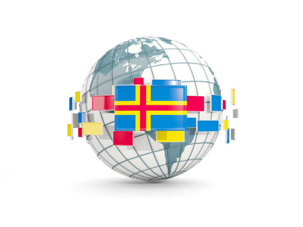 istock Globe with flag of aland islands isolated on white 688831216