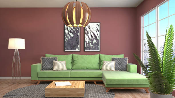 istock Interior living room. 3d illustration 688837730