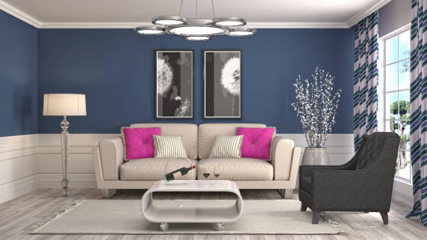 istock Interior living room. 3d illustration 688837756