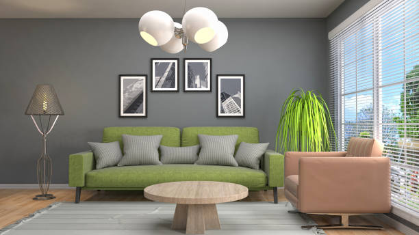 istock Interior living room. 3d illustration 688837864