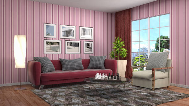 istock Interior living room. 3d illustration 688838154