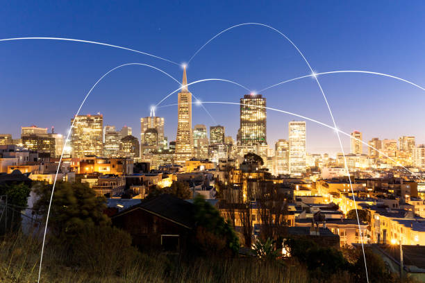 istock modern intelligence buildings in modern city at night 688840682